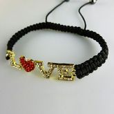 Pulseira zircão tecido LOVE