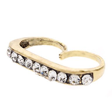 anel de dedo duplo  strass